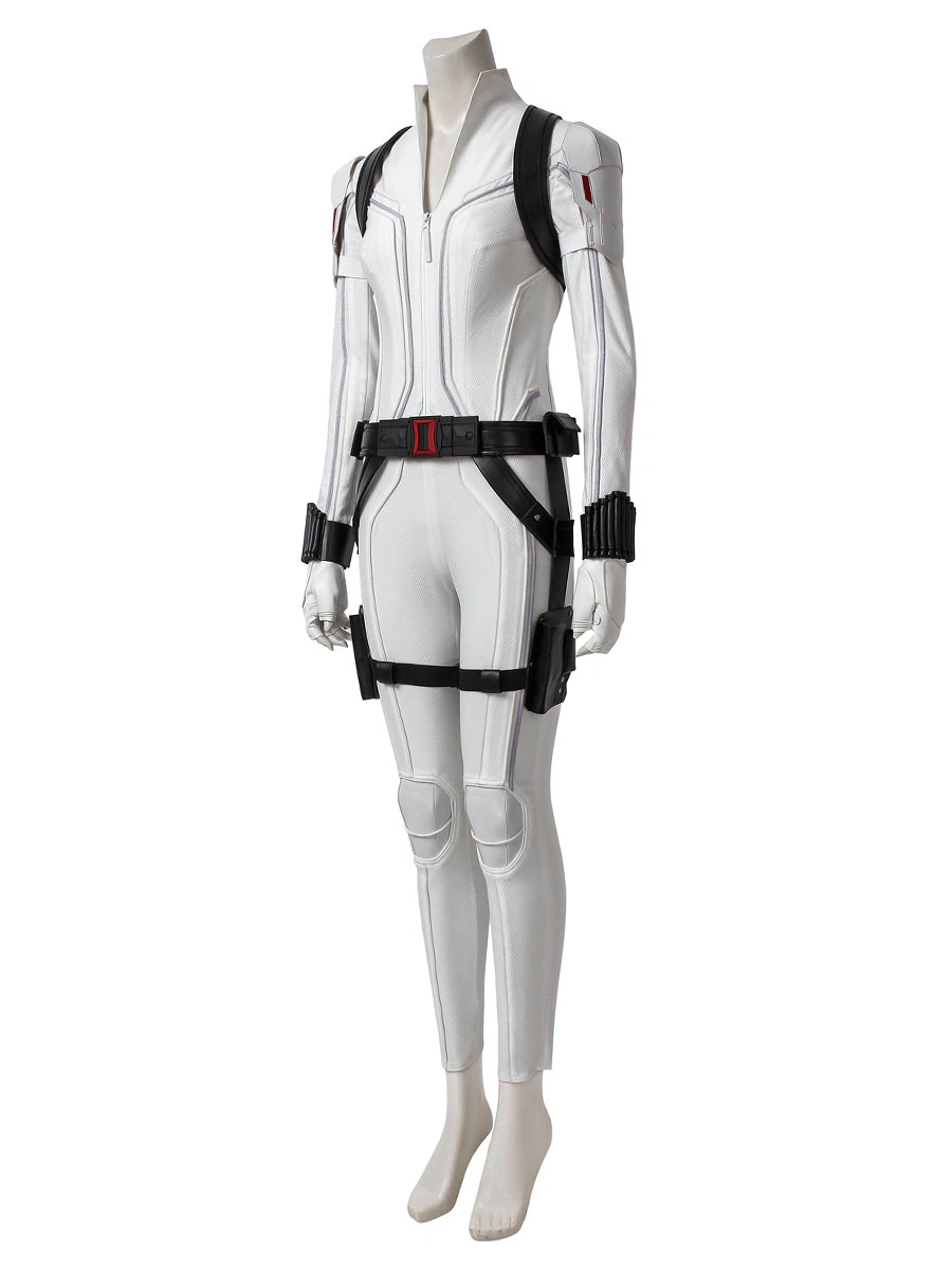 Marvel Comics Black Widow Cosplay Natasha Romanoff White PU Cosplay Costume 4 Marvel Comics Black Widow Cosplay Natasha Romanoff White PU Cosplay Costume - Image 2