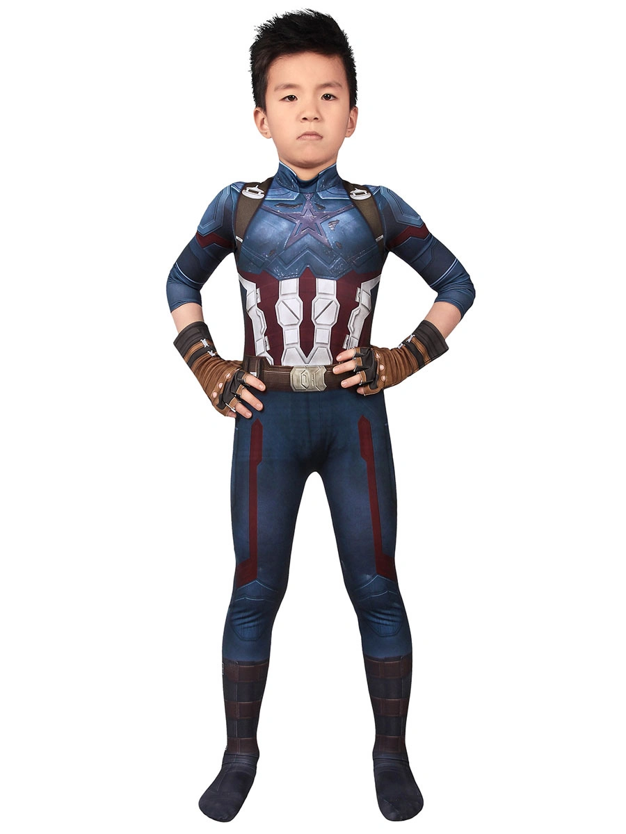 Marvel Comics Marvel's The Avengers Captain America Cosplay Costume Catsuits With Gloves 3 Marvel Comics Marvel's The Avengers Captain America Cosplay Costume Catsuits With Gloves