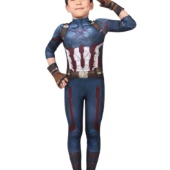 Marvel Comics Marvel's The Avengers Captain America Cosplay Costume Catsuits With Gloves 12 Marvel Comics Marvel's The Avengers Captain America Cosplay Costume Catsuits With Gloves -Halloween Shop 202005141106116542613
