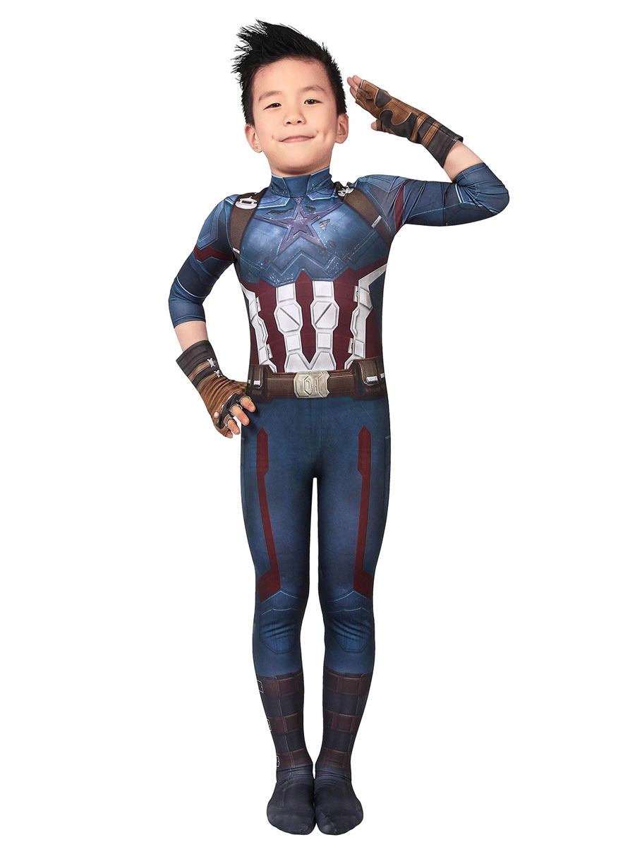 Marvel Comics Marvel's The Avengers Captain America Cosplay Costume Catsuits With Gloves 5 Marvel Comics Marvel's The Avengers Captain America Cosplay Costume Catsuits With Gloves - Image 3