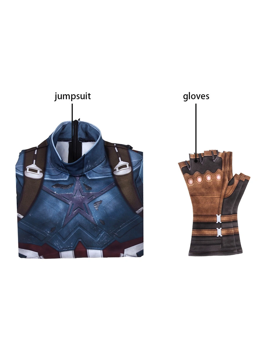 Marvel Comics Marvel's The Avengers Captain America Cosplay Costume Catsuits With Gloves 10 Marvel Comics Marvel's The Avengers Captain America Cosplay Costume Catsuits With Gloves - Image 8