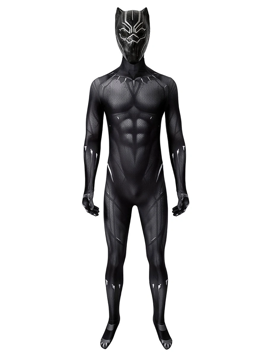 Black Panther T'Challa Cosplay Costume Polyester Adults Jumpsuit Marvel Comics Cosplay 3 Black Panther T'Challa Cosplay Costume Polyester Adults Jumpsuit Marvel Comics Cosplay