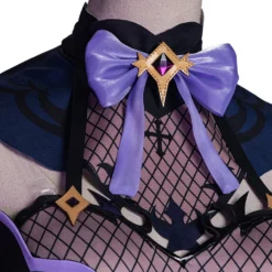 Genshin Impact Fischl Cosplay Costume Polyester Bowknot Eye Patch Dress Stocking Costume Set -Halloween Shop 202011271302394469545