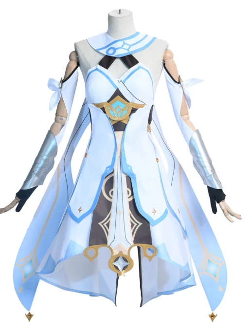 Genshin Impact Lumine Cosplay Costume Polyester Dress Greave Costume Set -Halloween Shop 202012041500161886676
