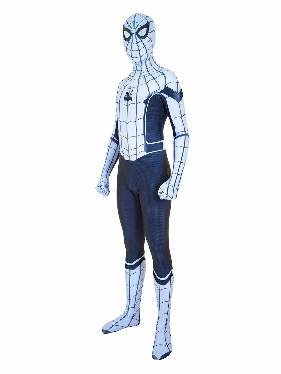 Spiderman Homecoming Cosplay Jumpsuit White Lycra Spandex Marvel Comics Costume 3 Spiderman Homecoming Cosplay Jumpsuit White Lycra Spandex Marvel Comics Costume