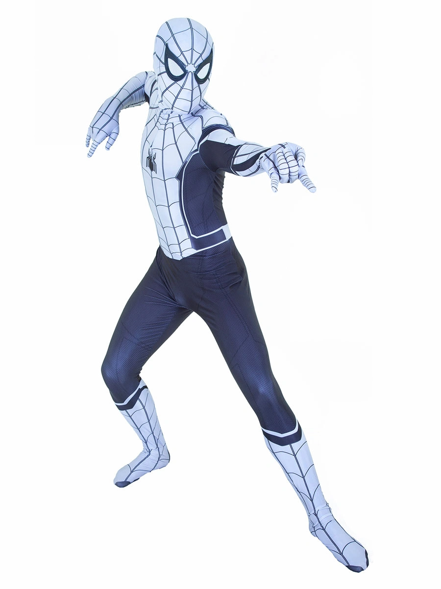 Spiderman Homecoming Cosplay Jumpsuit White Lycra Spandex Marvel Comics Costume 6 Spiderman Homecoming Cosplay Jumpsuit White Lycra Spandex Marvel Comics Costume - Image 4