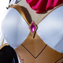 Genshin Impact Noelle Cosplay Costume One Piece Dress Gloves Sash Pauldron 4-Piece Set Mihoyo Game Cosplay Costume Full Set -Halloween Shop 202104091651451635073