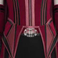 Wanda Vision Scarlet Witch Cosplay Costume Burgundy Polyester Marvel TV Drama Cosplay Costume Full Set -Halloween Shop 202104301007511006136
