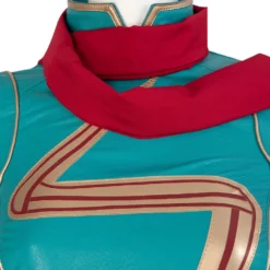 Ms. Marvel Cosplay Costume Cyan Film Polyester Scarf Pants Set PU Leather Marvel Cosplay Costume Full Set -Halloween Shop 202107291449351451885