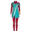 Ms. Marvel Cosplay Costume Cyan Film Polyester Scarf Pants Set PU Leather Marvel Cosplay Costume Full Set -Halloween Shop 202107291449354653857