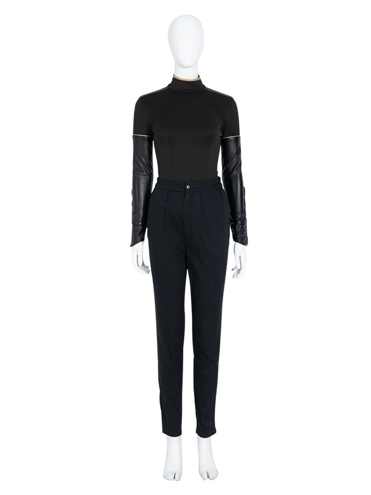 Loki Cosplay Costume For Women Black Polyester Cloak Pants Set Faux Leather Marvel Comics Costume Full Set 6 Loki Cosplay Costume For Women Black Polyester Cloak Pants Set Faux Leather Marvel Comics Costume Full Set - Image 4