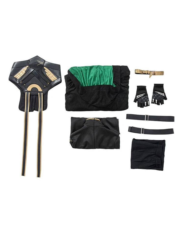 Loki Cosplay Costume For Women Black Polyester Cloak Pants Set Faux Leather Marvel Comics Costume Full Set 12 Loki Cosplay Costume For Women Black Polyester Cloak Pants Set Faux Leather Marvel Comics Costume Full Set - Image 10