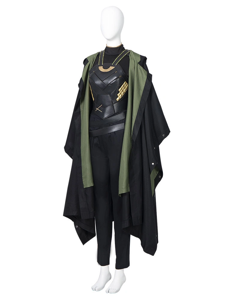 Loki Cosplay Costume 6-Piece Set Black Marvel Comics Costume Full Set 3 Loki Cosplay Costume 6-Piece Set Black Marvel Comics Costume Full Set