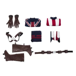 Peggy Carter Ink Blue Cosplay Jumpsuit Marvel Comics Costume Full Set -Halloween Shop 202111171538162051111
