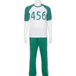 Squid Game Round Six Cosplay Costume 3-Piece Set Green Gym Clothing Cotton Costume Full Set -Halloween Shop 202111291533273861667