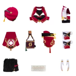 Genshin Impact Yanfei Cosplay Costume Full Set Game Cosplay Costume -Halloween Shop 202201121113369565272