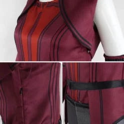 TV Drama Marvel Comics Wanda Vision Scarlet Witch Cosplay Full Set Costume With Patterned Cloak -Halloween Shop 202207011850178992146