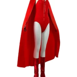 TV Drama Marvel Comics Wanda Vision Scarlet Witch Wanda Cosplay Costume Red Cloak Full Suit Set -Halloween Shop 202207011850198893044