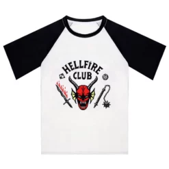 TV Drama Stranger Things Season 4 The Hellfire Club Short-Sleeve Shirt Halloween Cosplay Costume -Halloween Shop 202207251354088684273