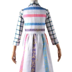 TV Drama Stranger Things Season 4 Eleven White Checked Dress With A Shirt Halloween Set Cosplay Costume -Halloween Shop 202207251354132383319