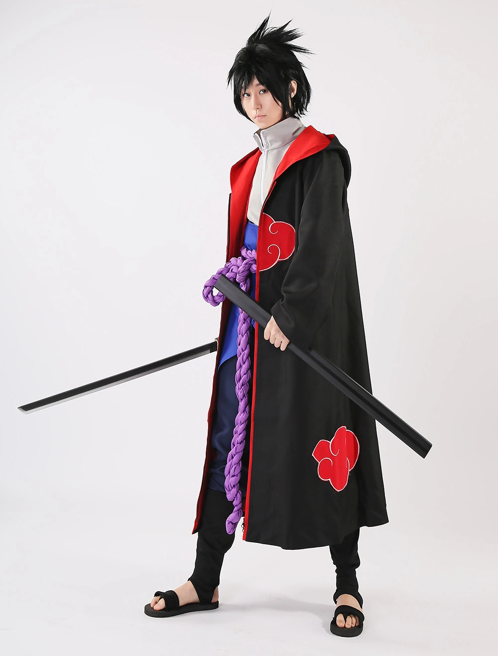 Naruto Uchiha Sasuke Akatsuki Five Pieces Set Halloween Cosplay Costume Halloween 6 Naruto Uchiha Sasuke Akatsuki Five Pieces Set Halloween Cosplay Costume Halloween - Image 4
