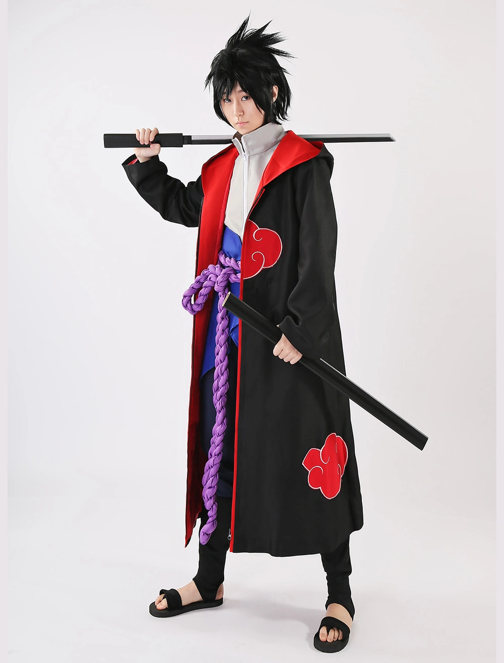 Naruto Uchiha Sasuke Akatsuki Five Pieces Set Halloween Cosplay Costume Halloween 5 Naruto Uchiha Sasuke Akatsuki Five Pieces Set Halloween Cosplay Costume Halloween - Image 3