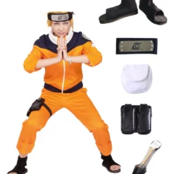 Comics Naruto Cosplay Costume Uzumaki Naruto Cosplay Costume Full Set With Shoes Accessories