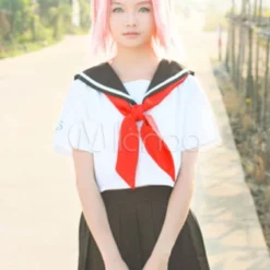 Naruto Haruno Sakura Cosplay Costume School Girl Uniform