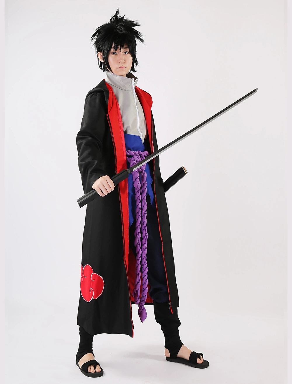 Naruto Uchiha Sasuke Akatsuki Five Pieces Set Halloween Cosplay Costume Halloween 7 Naruto Uchiha Sasuke Akatsuki Five Pieces Set Halloween Cosplay Costume Halloween - Image 5